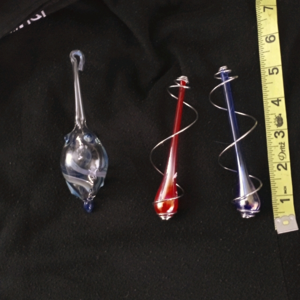 3 glass ornaments